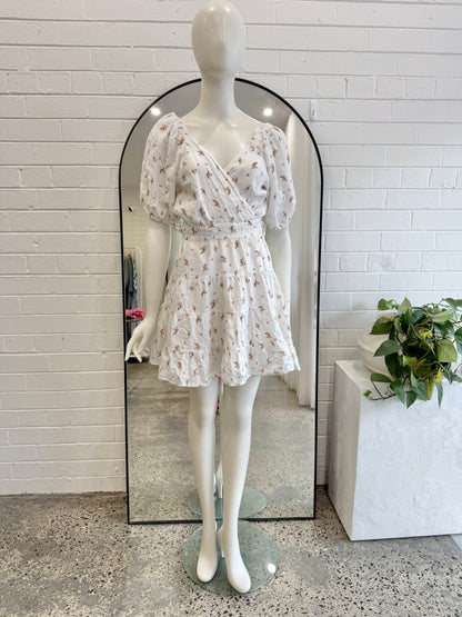 Kivari White Daria Linen Mini Dress - Size 12