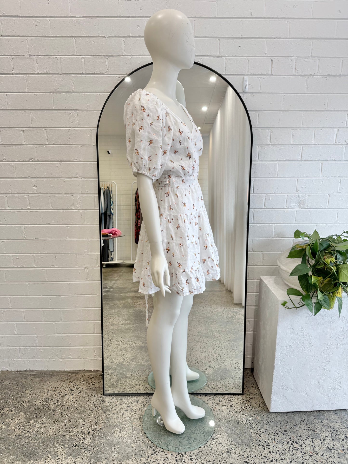 Kivari White Daria Linen Mini Dress - Size 12