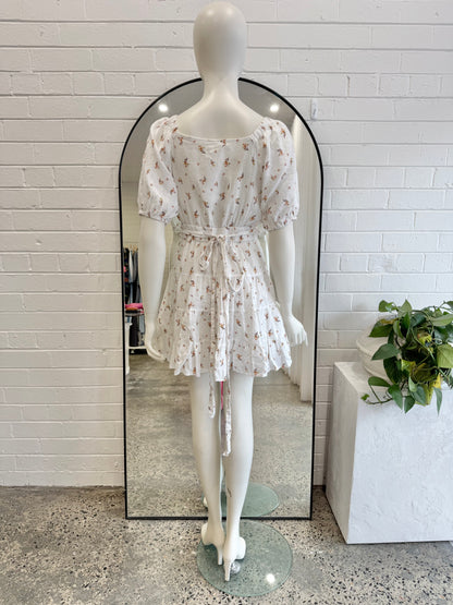 Kivari White Daria Linen Mini Dress - Size 12