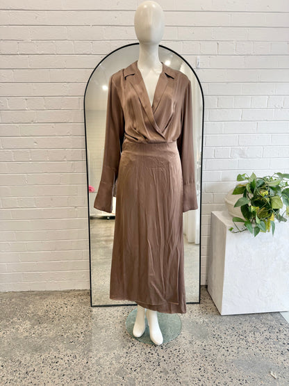 Bec and Bridge Amber Silk Wrap Maxi Dress - Size 16