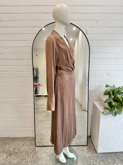 Bec and Bridge Amber Silk Wrap Maxi Dress - Size 16