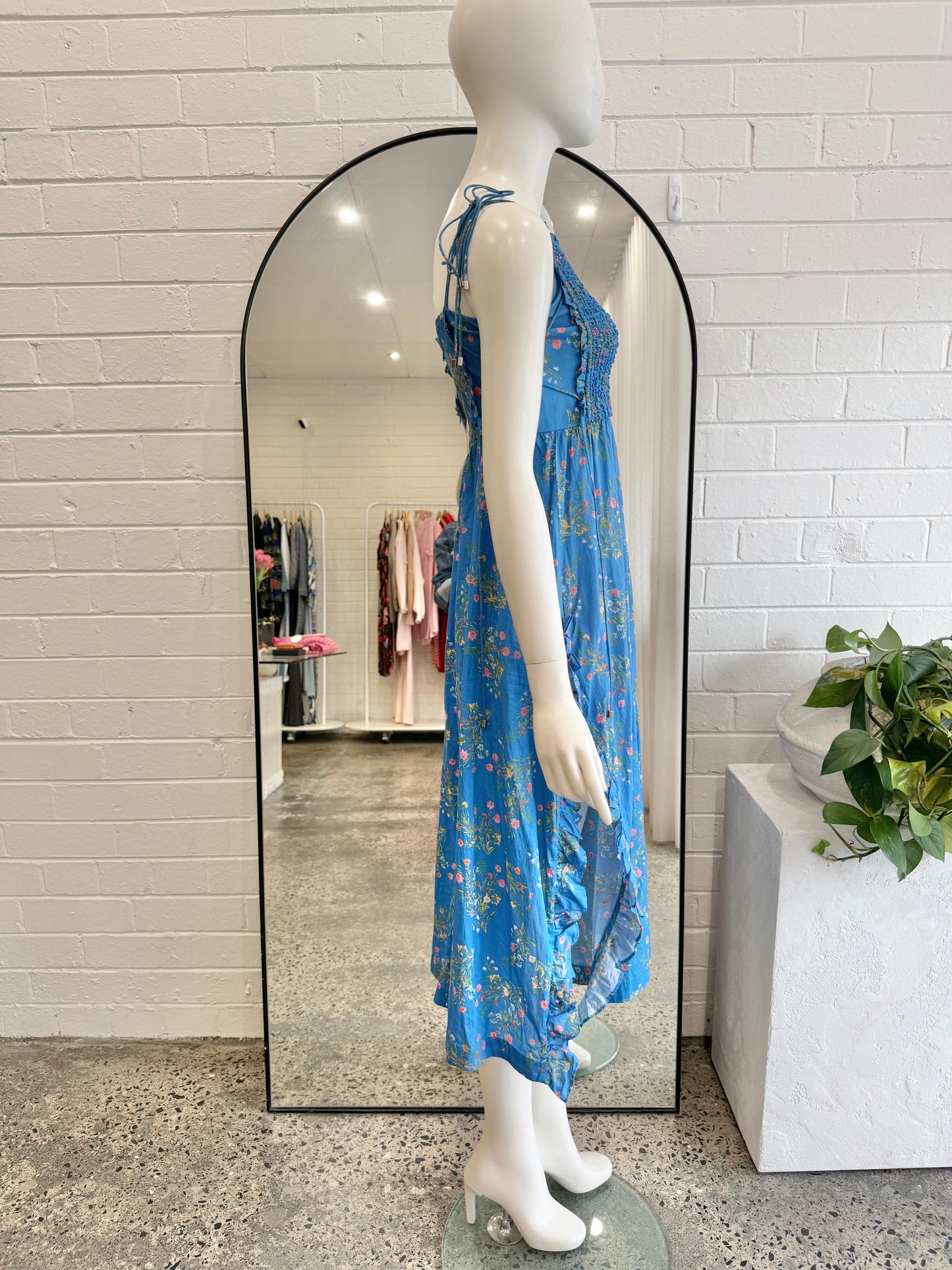 Steele Blue Floral Midi Dress - Size XS