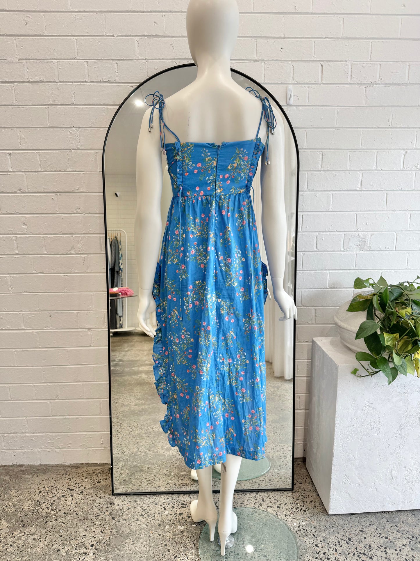 Steele Blue Floral Midi Dress - Size XS