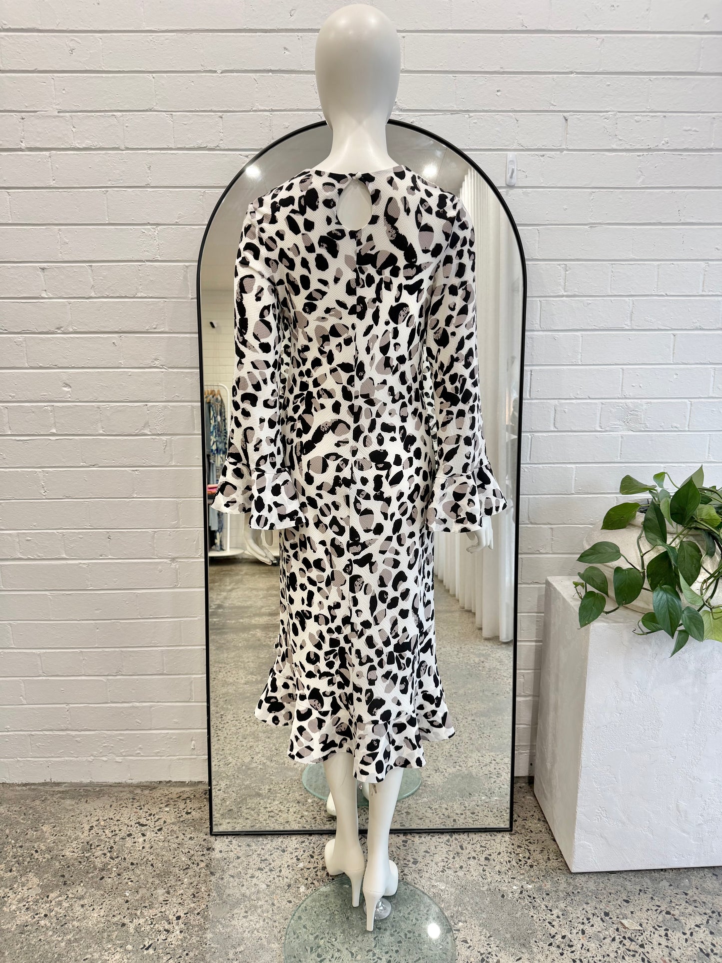 By Johnny White Animal Print Dress - Size 12