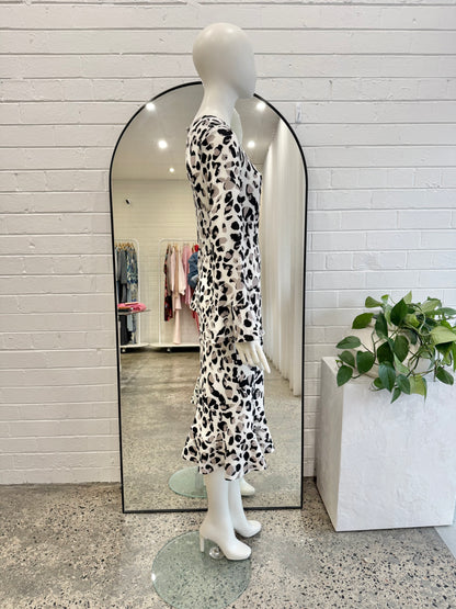 By Johnny White Animal Print Dress - Size 12