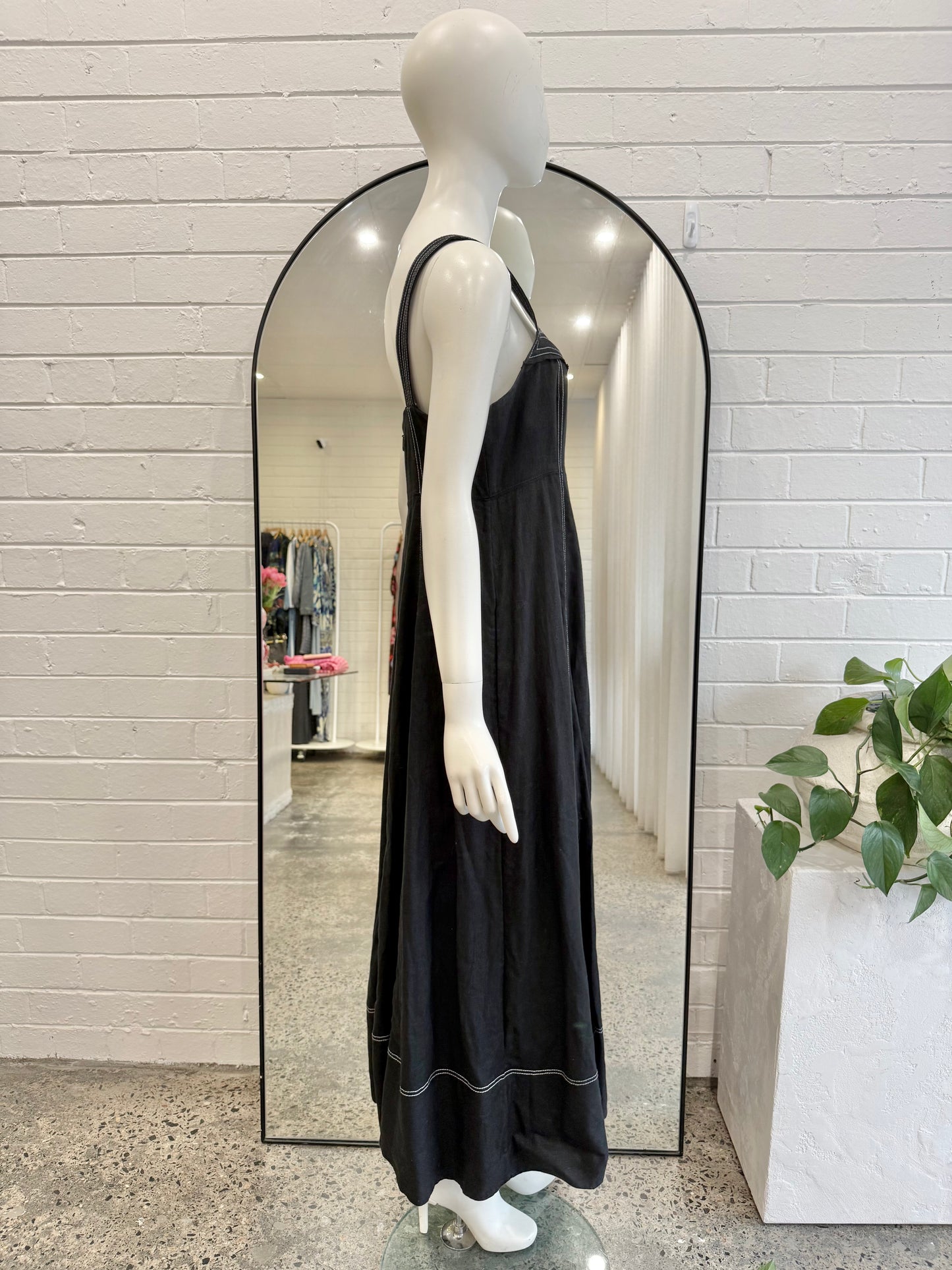 Aje Black Breathless Stitch Midi Dress - Size 12