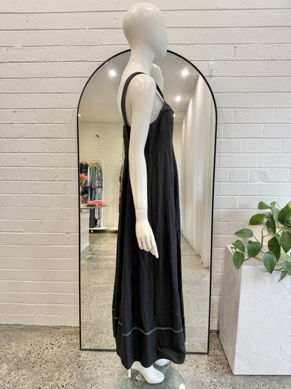 Aje Black Breathless Stitch Midi Dress - Size 12