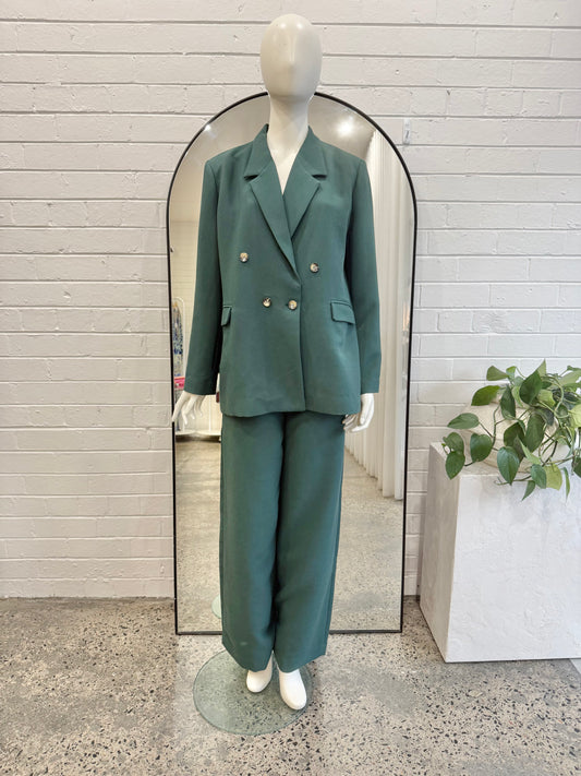 Bul Green Double Breasted Blazer - Size 14
