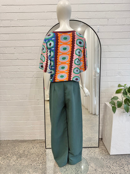 Bul Green Wide Leg Trousers - Size 14