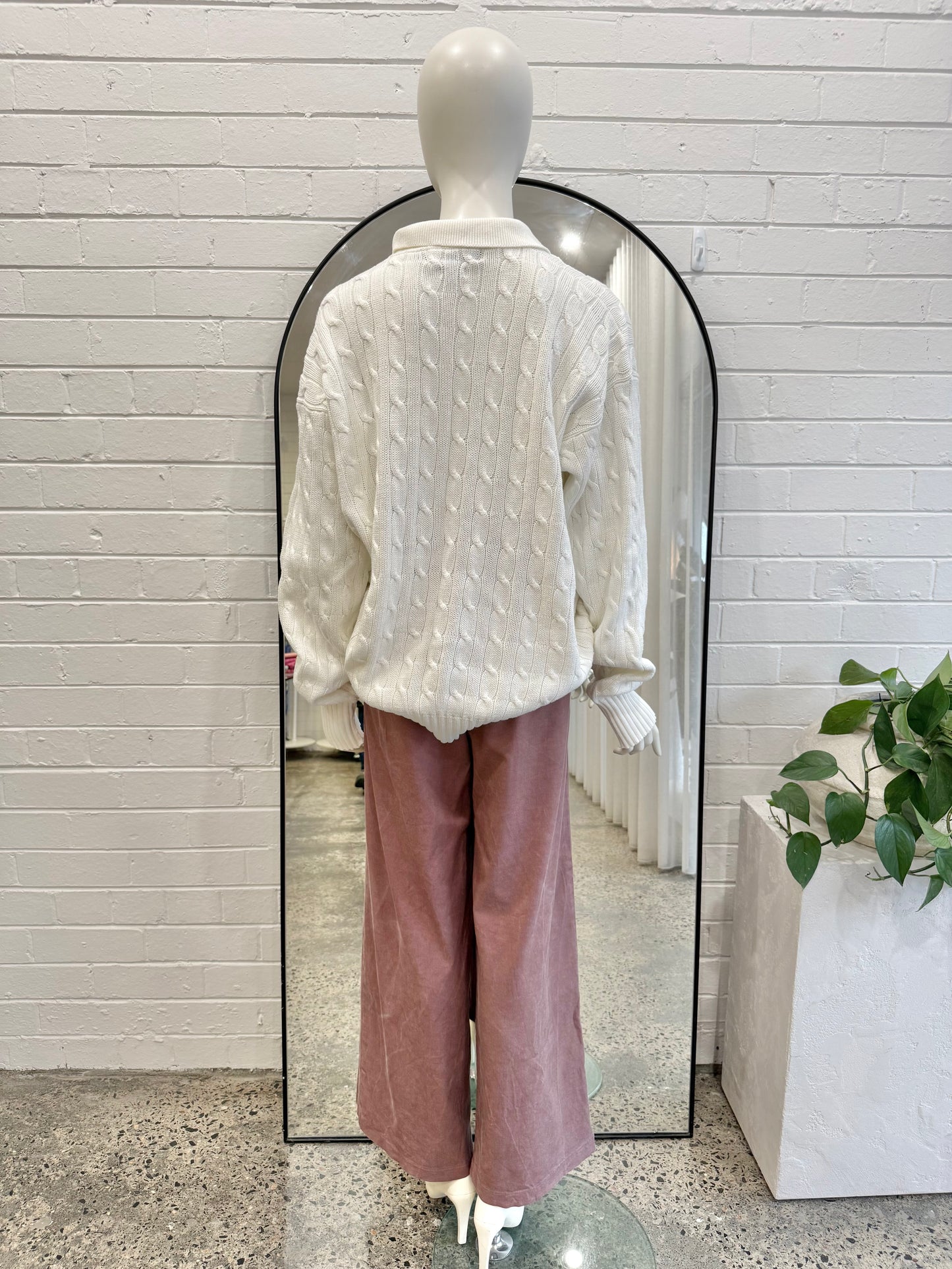 Kuwaii Mauve Wide Leg Tailored Pant - Size 14