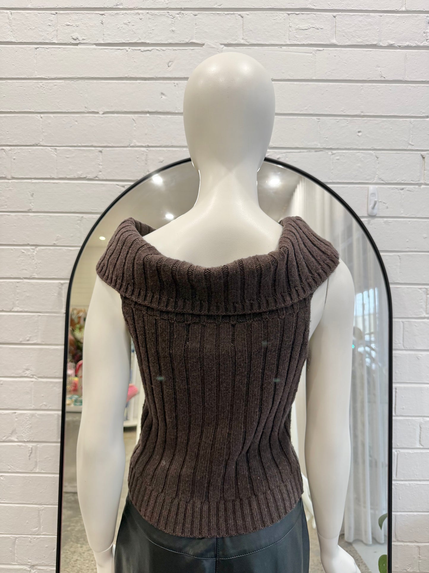 Viktoria and Woods Brown Rockling Off Shoulder Knit - Size 1 (8)