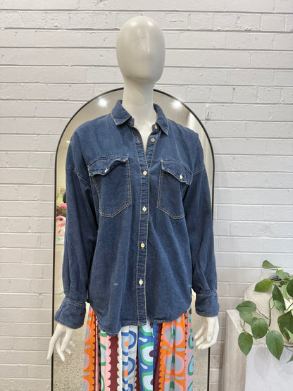 Outland Denim Indigo Denim Shirt - Size XL (14 - 16)
