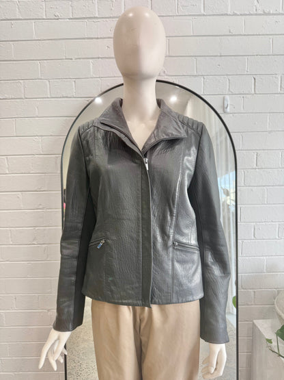 Marcs Black Lani Leather Jacket - Size 14