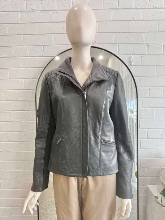 Marcs Black Lani Leather Jacket - Size 14