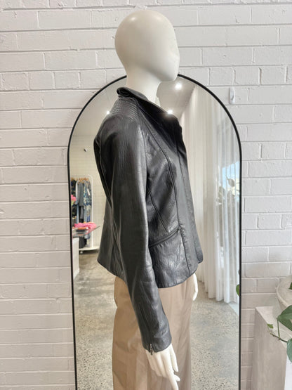 Marcs Black Lani Leather Jacket - Size 14