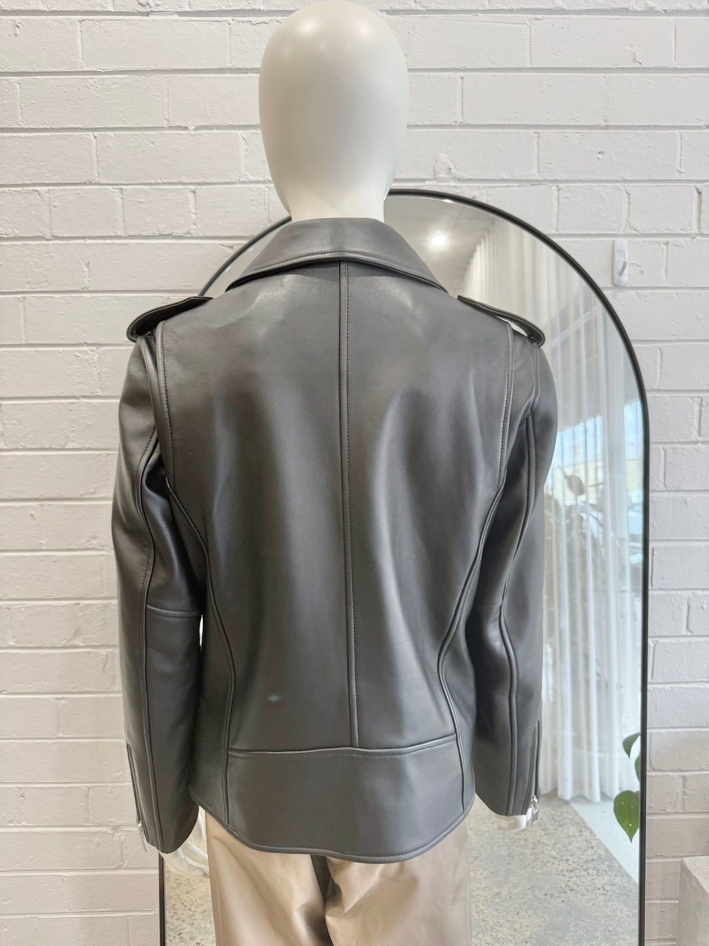 Ena Pelly Classic Biker Jacket in Black - Size 8