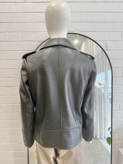 Ena Pelly Classic Biker Jacket in Black - Size 8