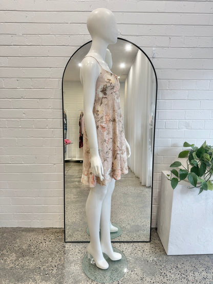 Zimmermann Bowerbird Floral Linen Mini Dress - Size 1 (8)