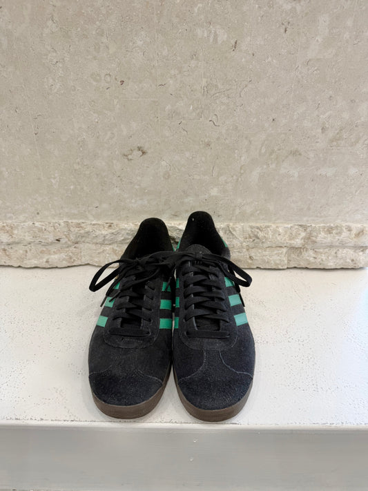 Adidas Black and Green Gazelle Sneakers - Size 8