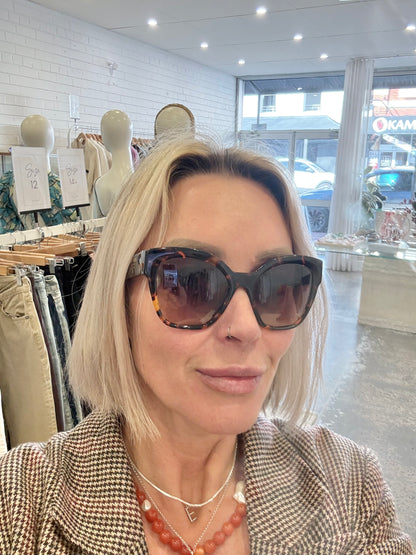 Prada 17ZS Honey Brown Tortoise Gradiant Sunglasses