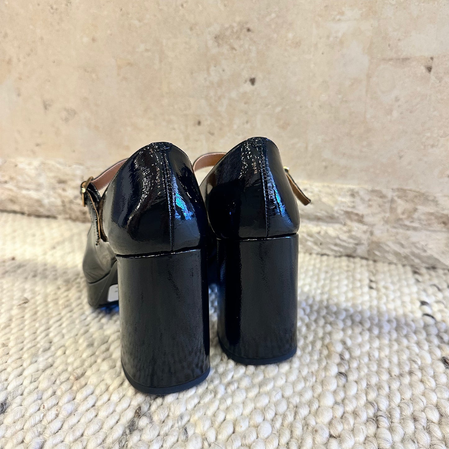 Sezane Georgia High Mary Jane Heels in Black - Size 39
