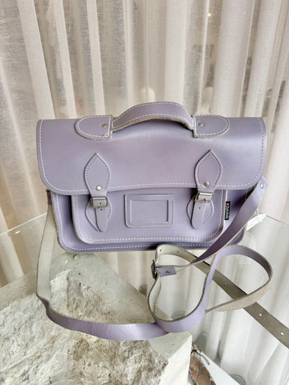 Zatchels Handmade Leather Satchel Bag in Purple