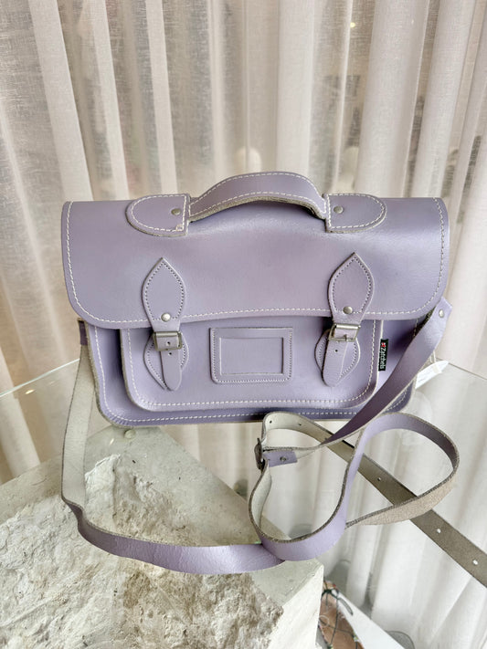 Zatchels Handmade Leather Satchel Bag in Purple