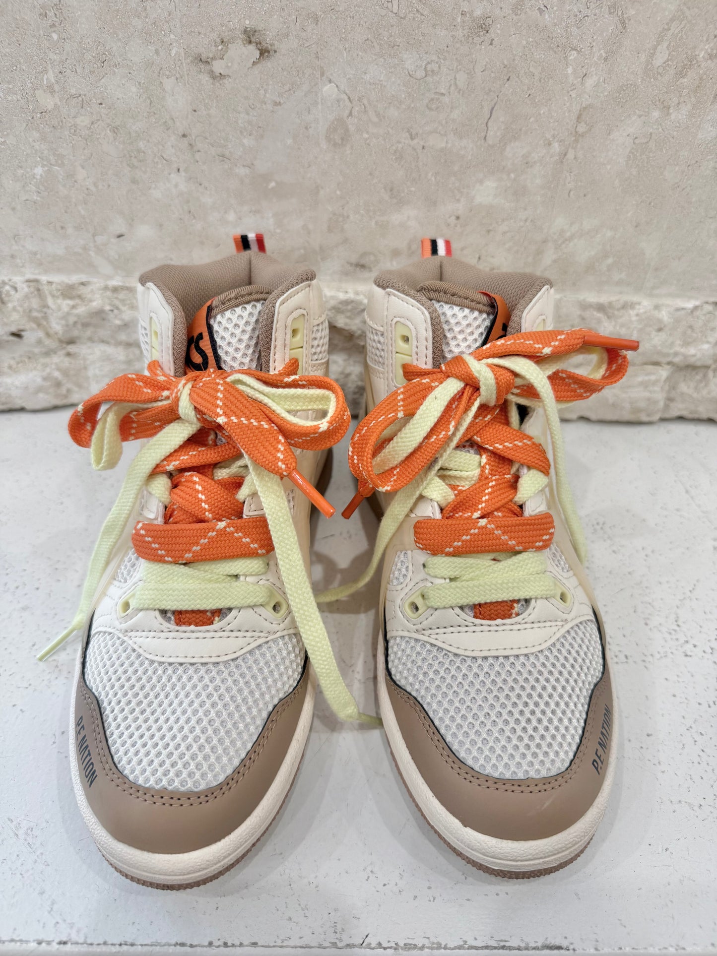 PE Nation x Asics Pearled Ivory/Burro Hightop Sneaker - Size 37