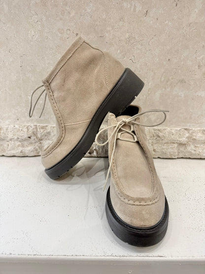 Cos Beige Lace Up Suede Ankle Boots - Size 38