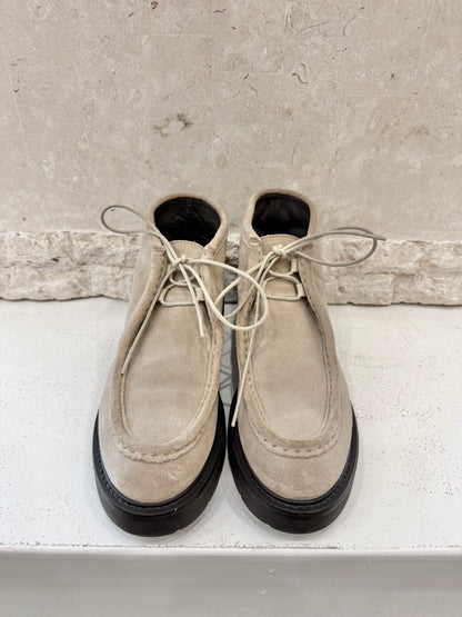 Cos Beige Lace Up Suede Ankle Boots - Size 38
