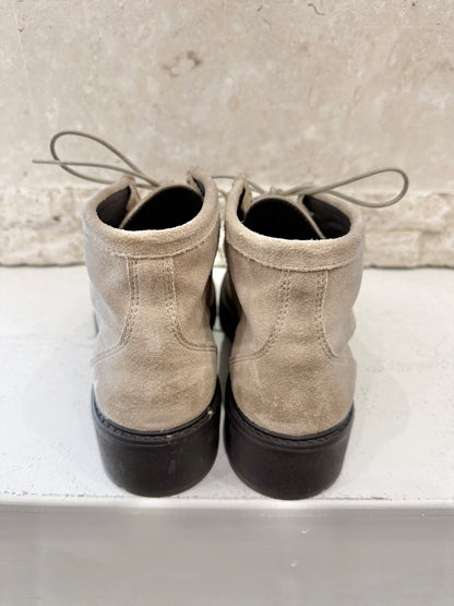 Cos Beige Lace Up Suede Ankle Boots - Size 38