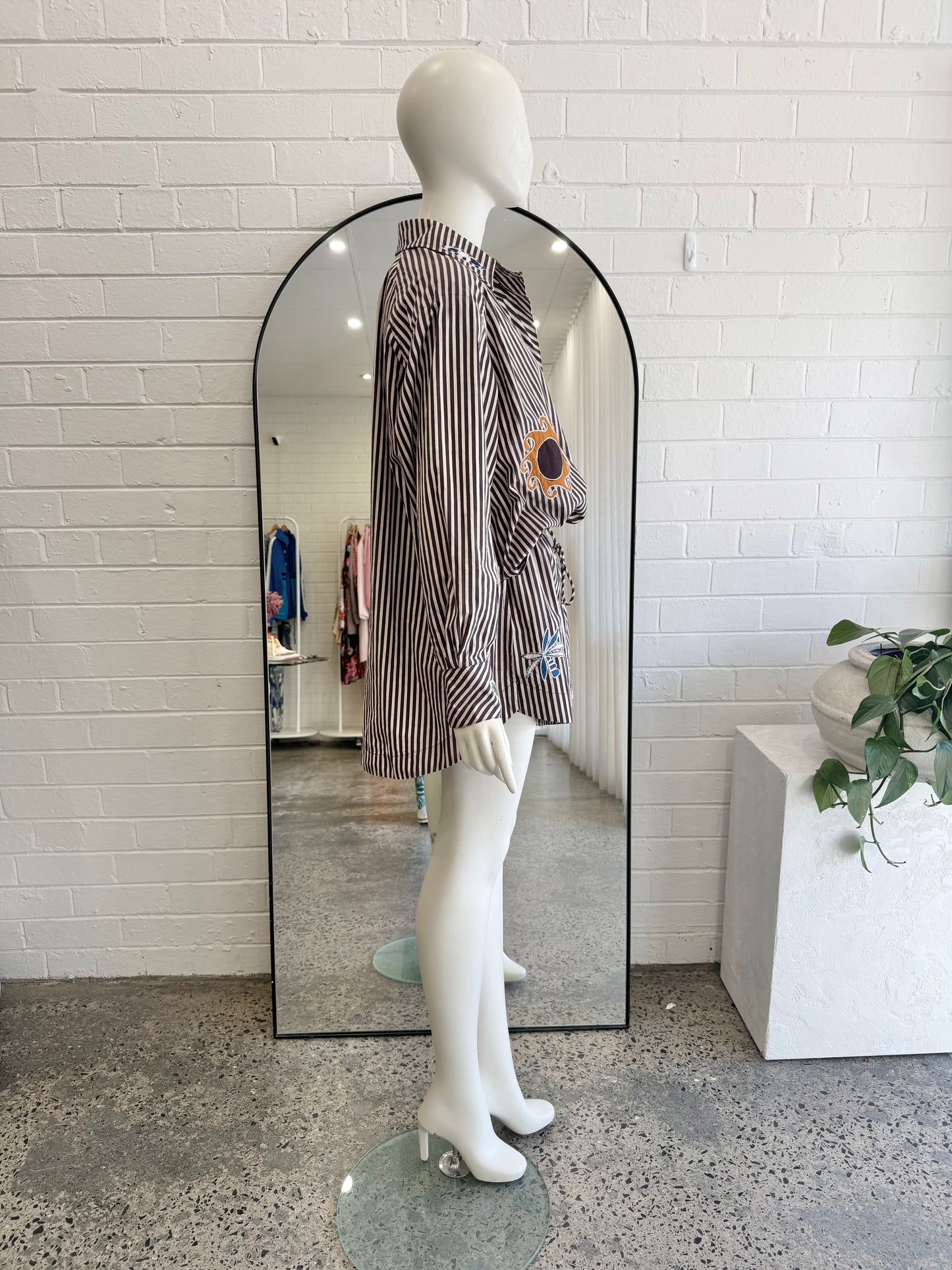 Alemais Chocolate Sirocco Embroidered Shirt and Short Set - Size 8