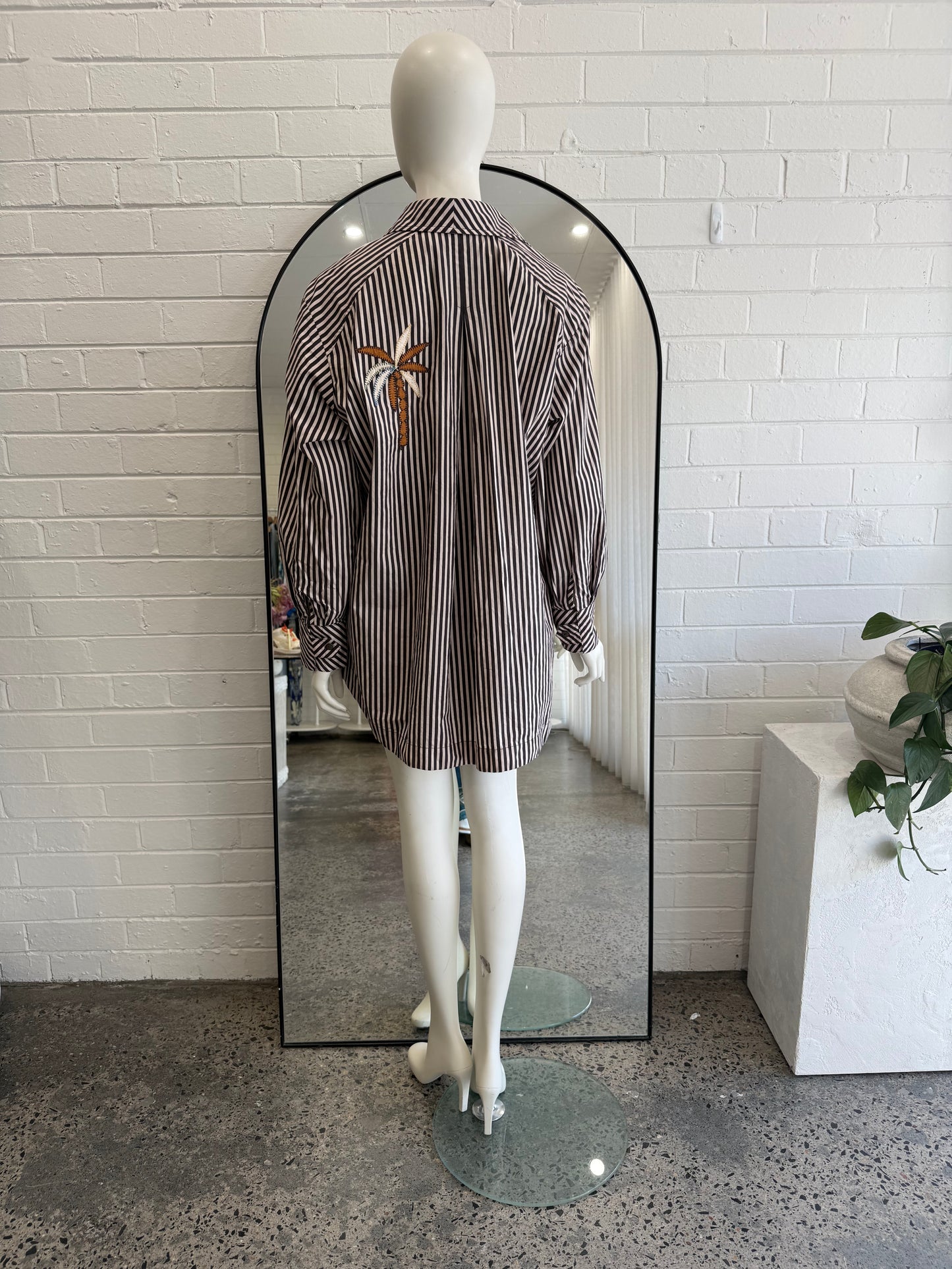 Alemais Chocolate Sirocco Embroidered Shirt and Short Set - Size 8