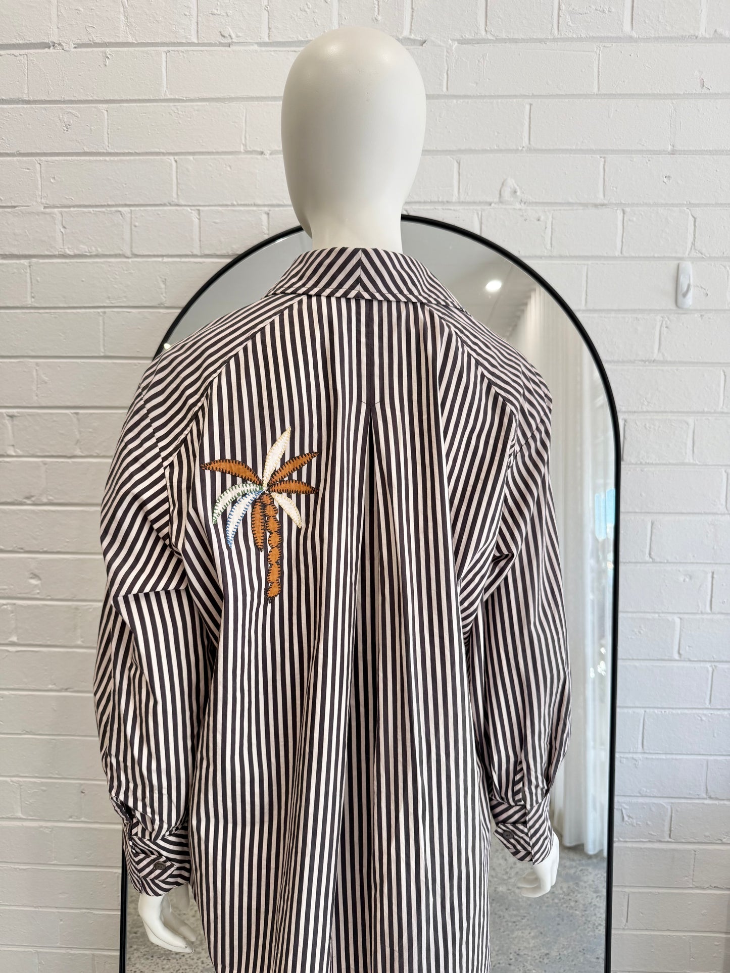 Alemais Chocolate Sirocco Embroidered Shirt and Short Set - Size 8