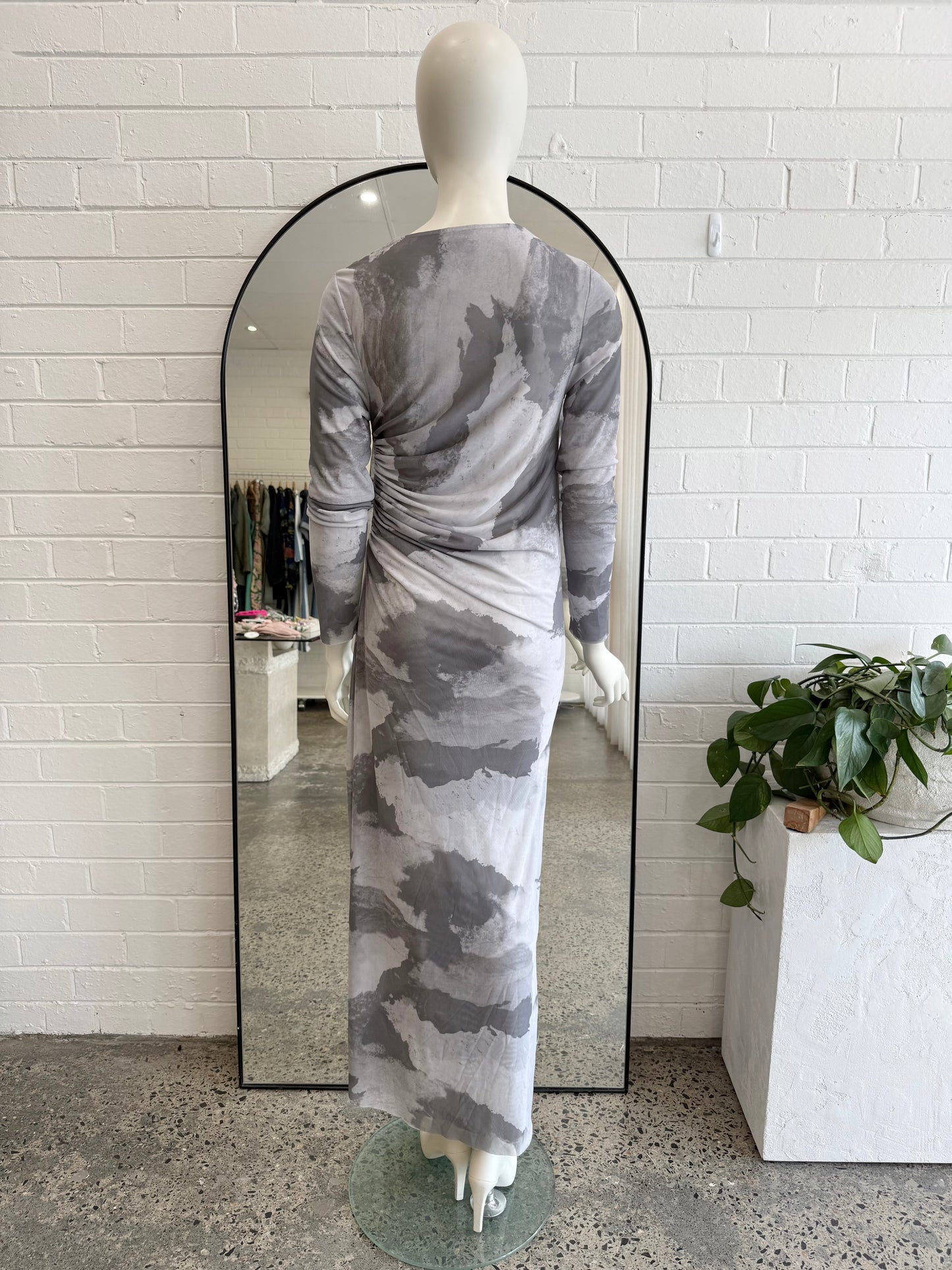 Scanlan Theodore Cloud Mesh Print Midi Dress - Size 10