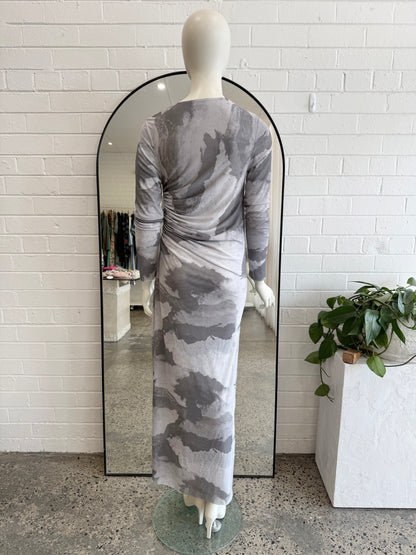 Scanlan Theodore Cloud Mesh Print Midi Dress - Size 10