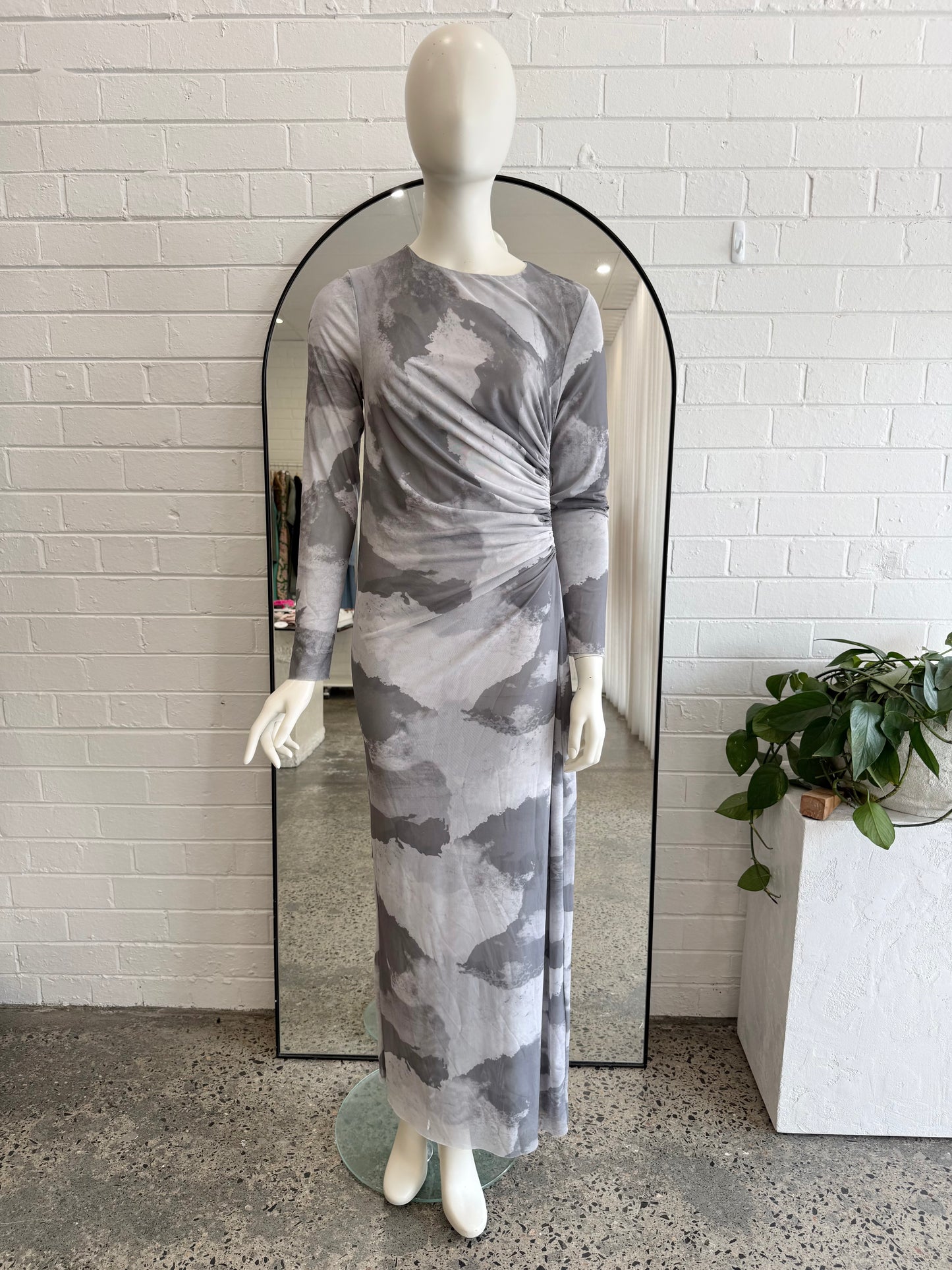 Scanlan Theodore Cloud Mesh Print Midi Dress - Size 10