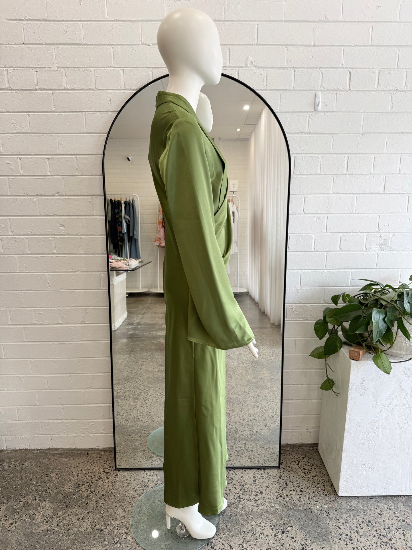 Acler Fern Green Piccadily Maxi Dress - Size 12