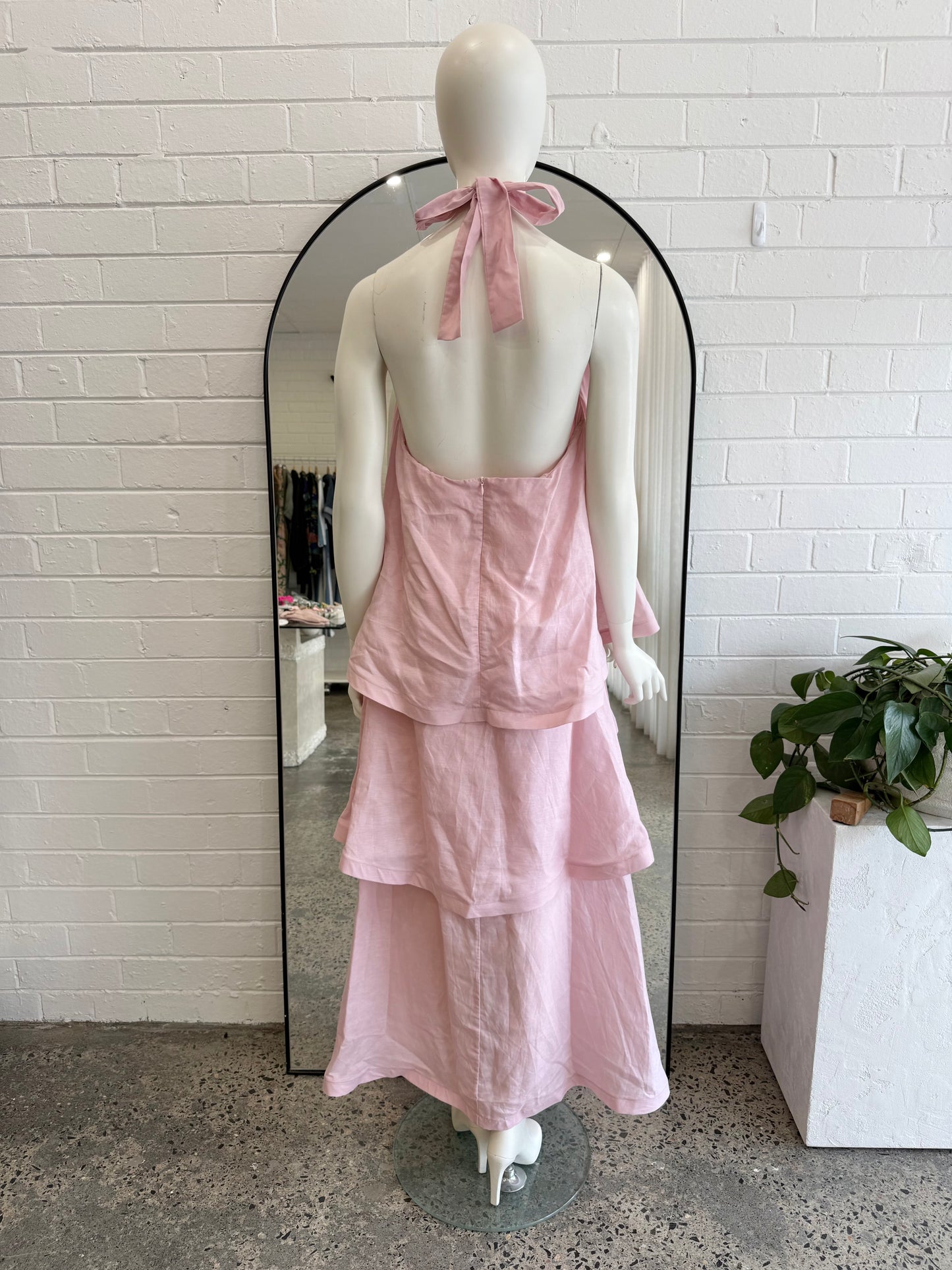 Peter Bill Pink Kimberley Halterneck Dress - Size M