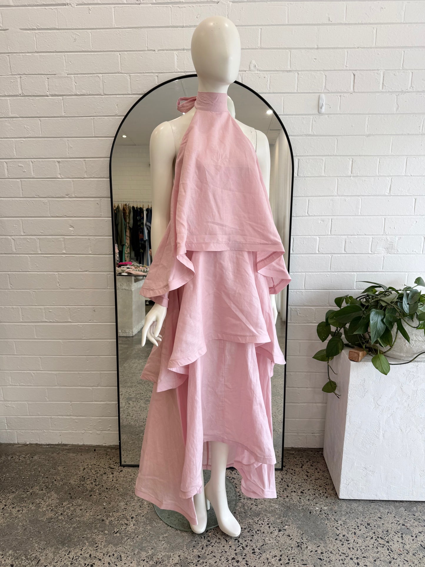 Peter Bill Pink Kimberley Halterneck Dress - Size M