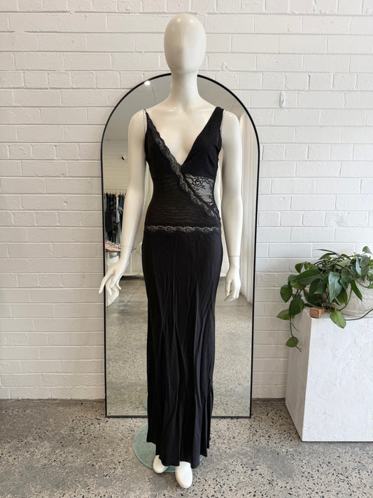 Bec and Bridge Black Juliette V-Neck Maxi Dress - Size 8