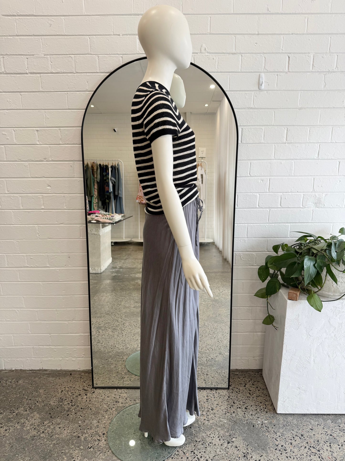 Dissh Grey Layla Silk Midi Skirt - Size 14