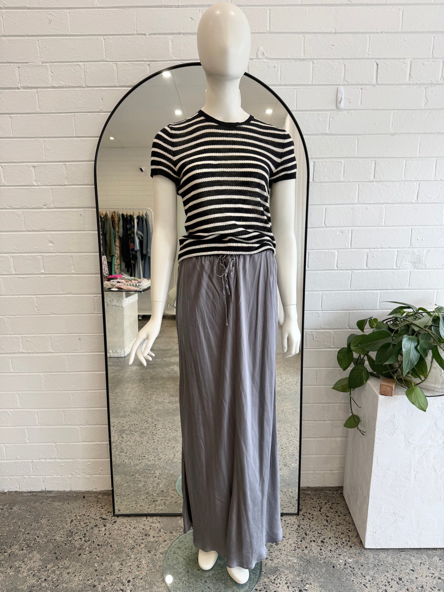 Dissh Grey Layla Silk Midi Skirt - Size 14