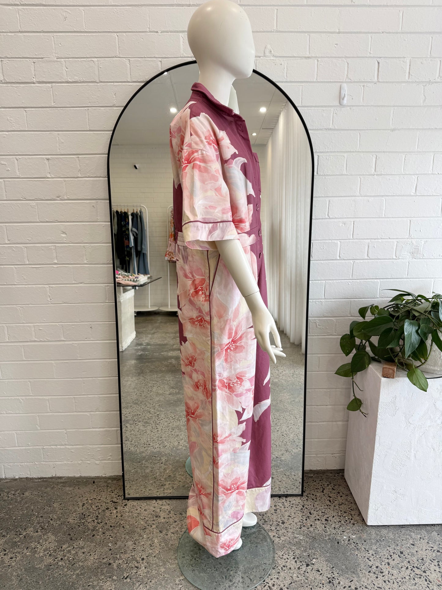 Leo Lin Lily Print Tailored Jumpsuit - Size 14