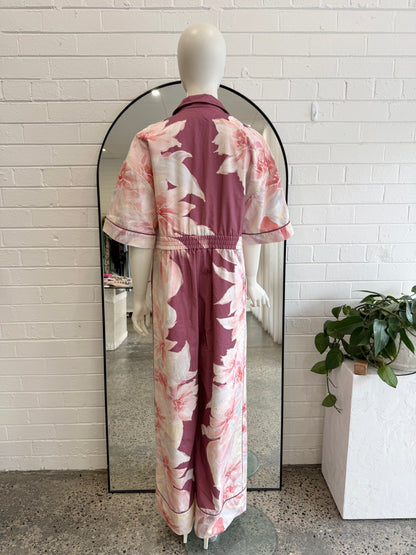 Leo Lin Lily Print Tailored Jumpsuit - Size 14