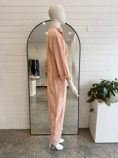 Lucy Folk Peach Stripe Boilersuit - Size L (12 - 14)