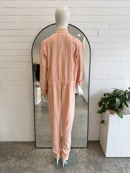 Lucy Folk Peach Stripe Boilersuit - Size L (12 - 14)