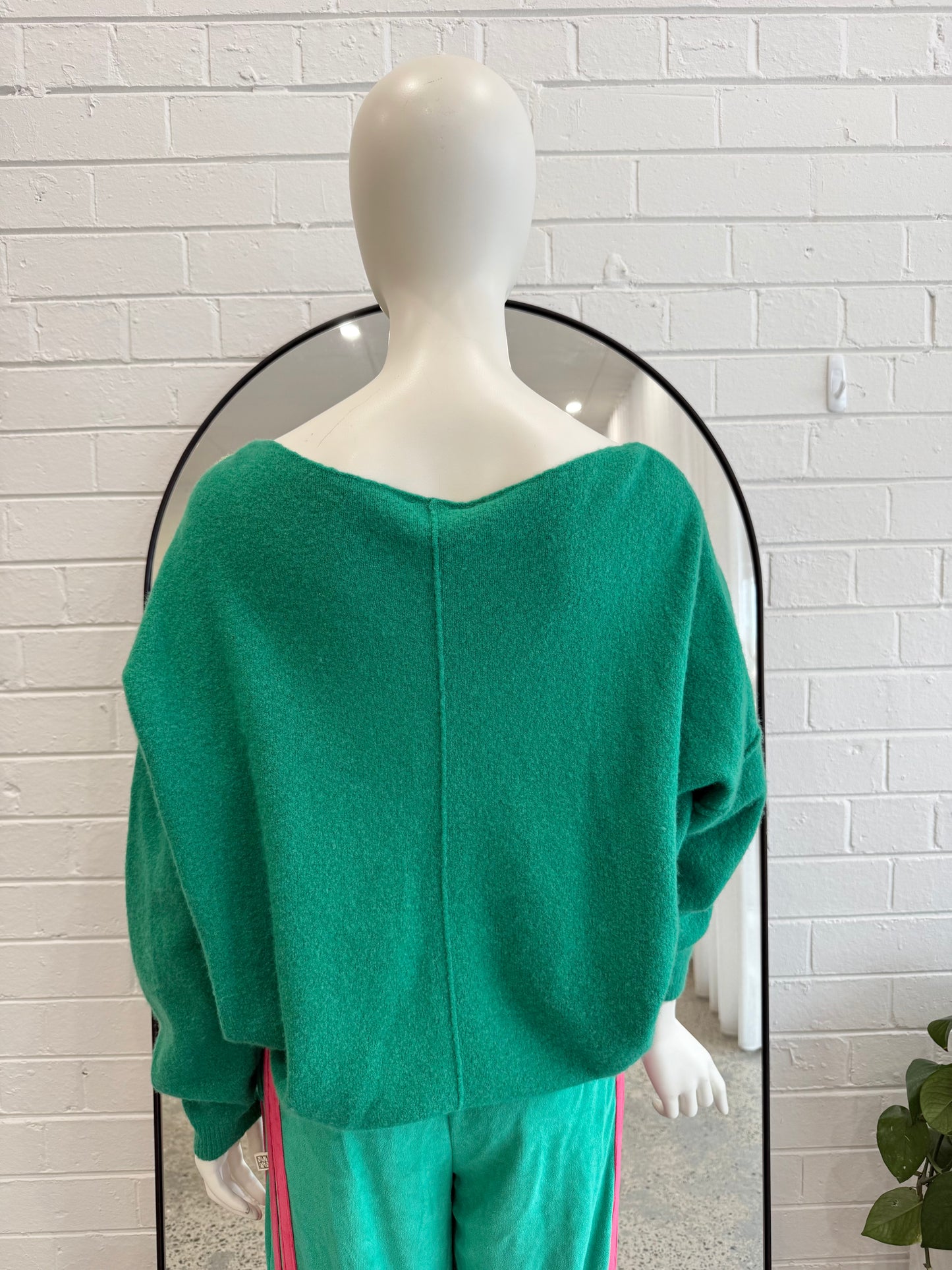 American Vintage Green Wool Blend Knit Jumper - Size M/L (12 - 14)