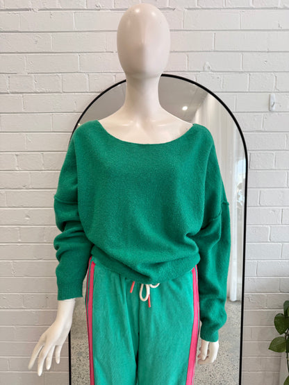 American Vintage Green Wool Blend Knit Jumper - Size M/L (12 - 14)