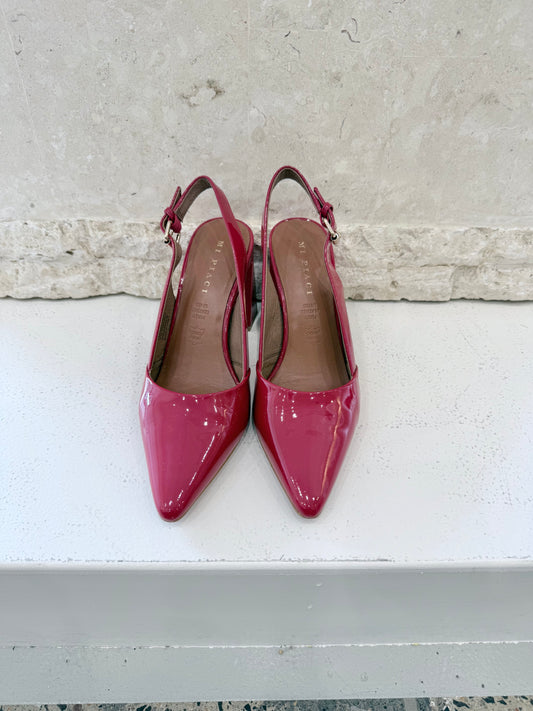 Mi Piaci Red Patent Court Shoe - Size 38